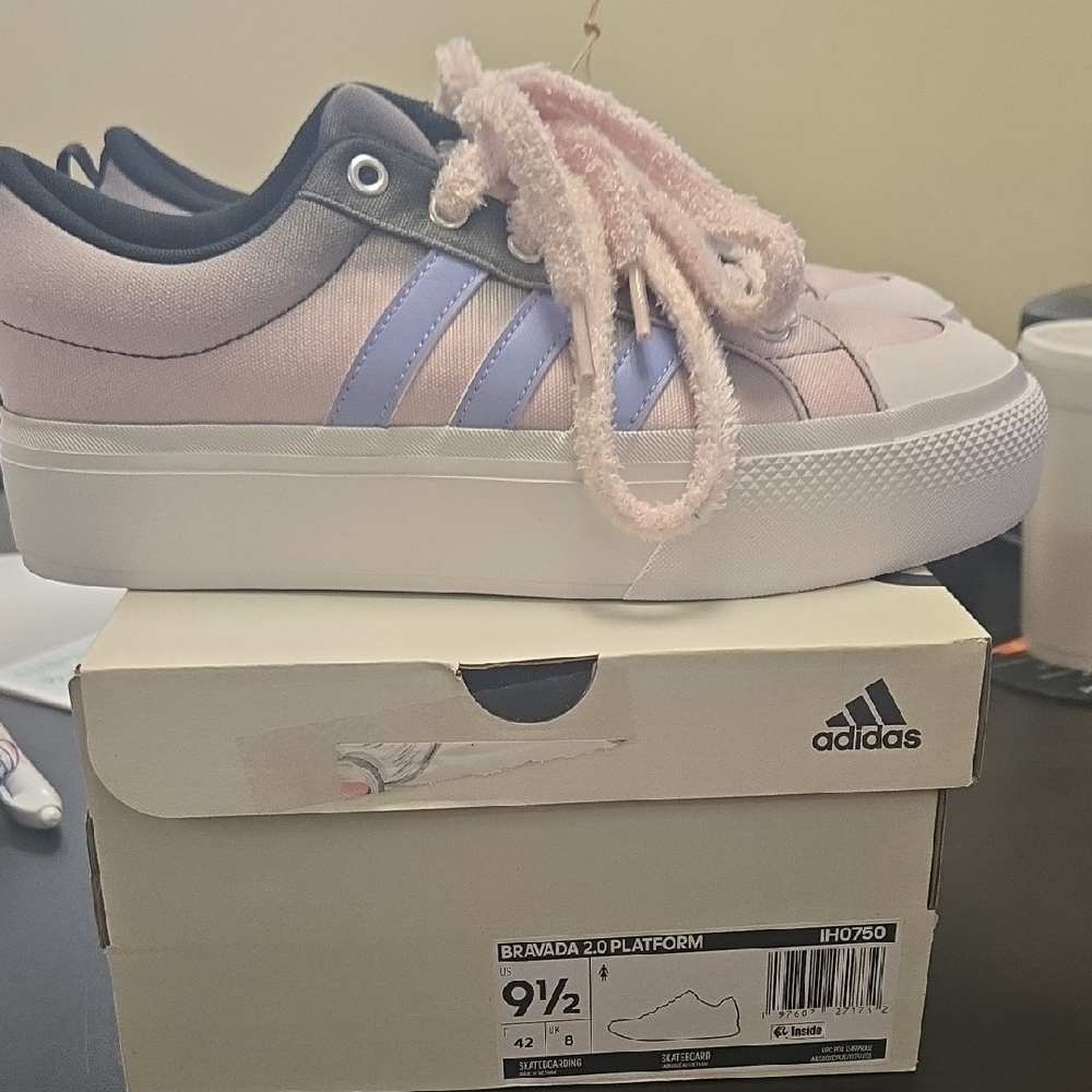 Adidas Pink and Lavender Platform Shoes